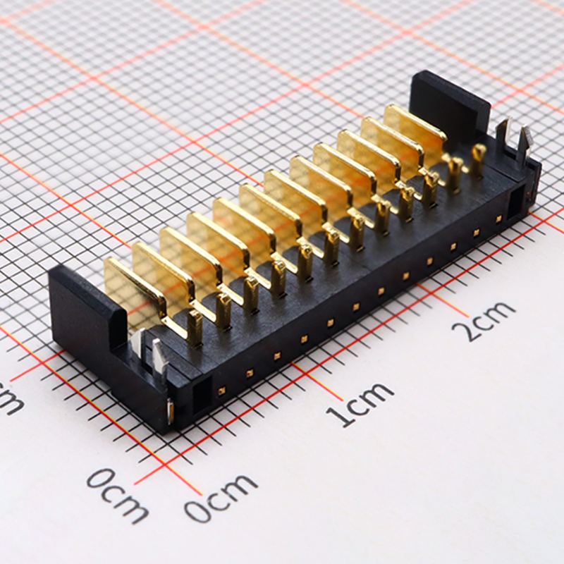 四会2.0mm 刀片电池连接器 公座 3-15P 弯针 带鱼叉脚